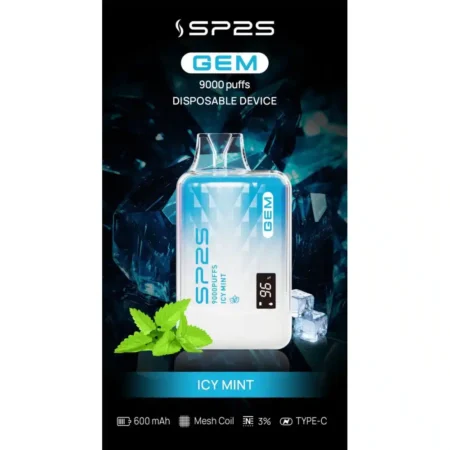 SP2S GEM9000口拋棄式電子煙｜高清顯示屏｜持久煙感｜精緻設計